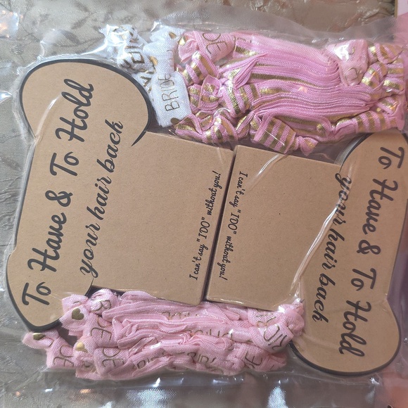 Other - Bridal Hair Ties - Pink and Gold - Bride Tribe - 14 Pack NWT